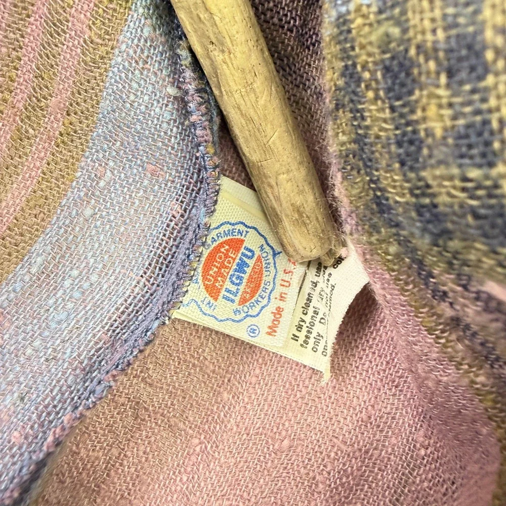 VTG Act III Plaid Light Jacket Medium Womens Multi Color Open Front Pockets USA - Picture 2 of 6